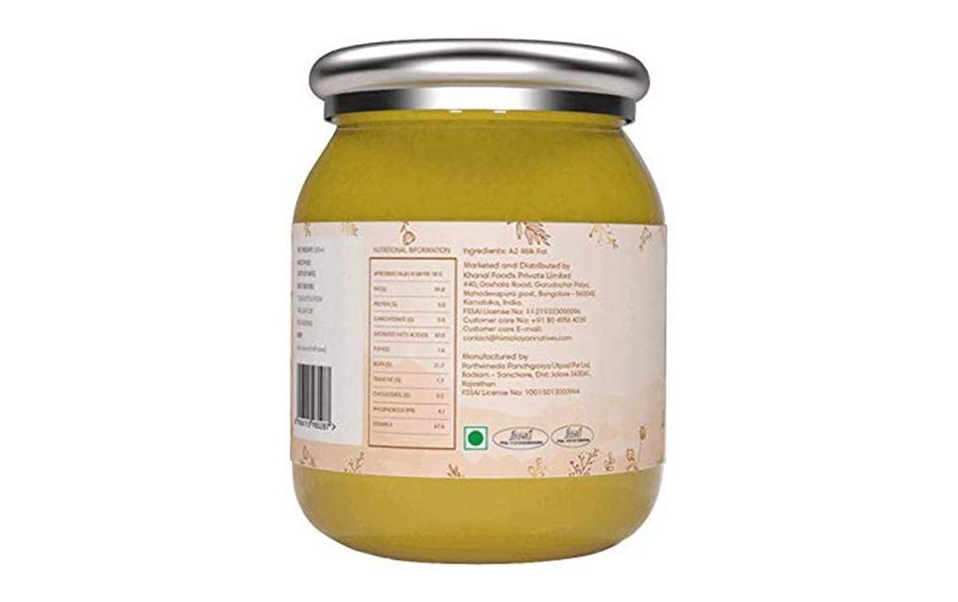 Himalayan Natives 100% Natural A2 Gir Cow Ghee   Glass Jar  500 millilitre